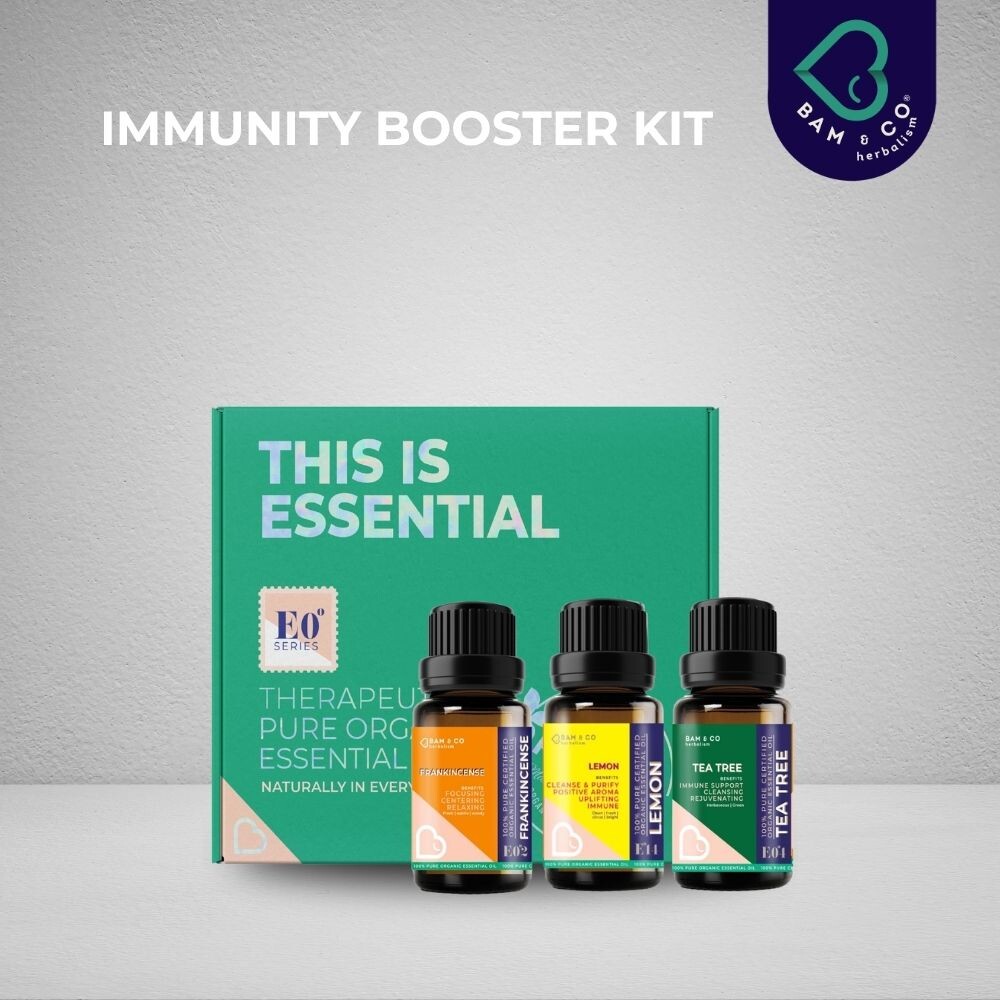 BAM & CO Immunity Booster Kit Organic Essential Oil – 3 Types of Oil 5ml / 10ml)